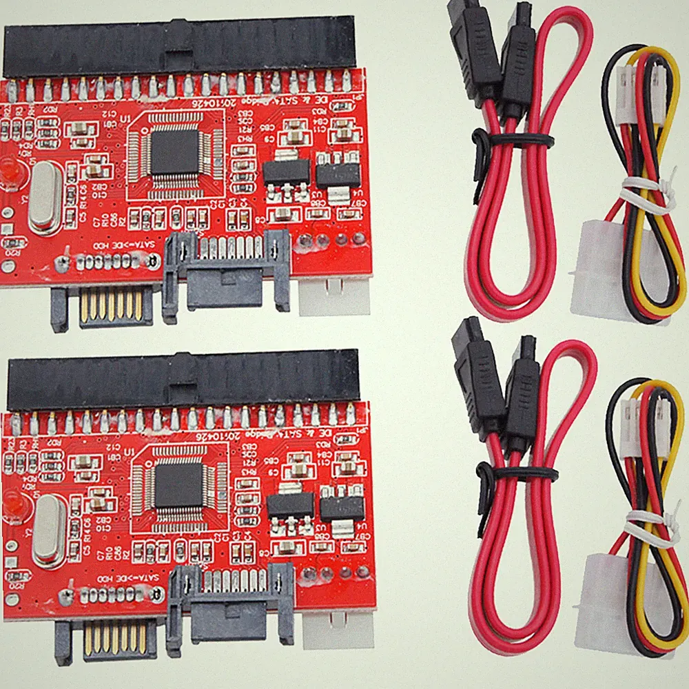 2 x PATA/IDE TO Serial ATA SATA Interface Hard Drive HDD DVD Adapter Converter