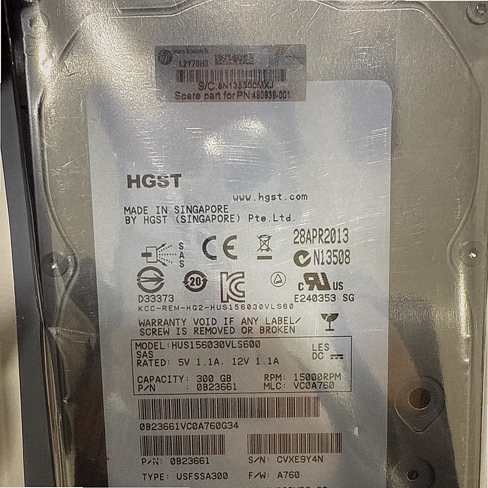 300GB SAS HGST HUS156030VLS600 15K RPM 64MB HDD 3.5" Internal Hard Drive New
