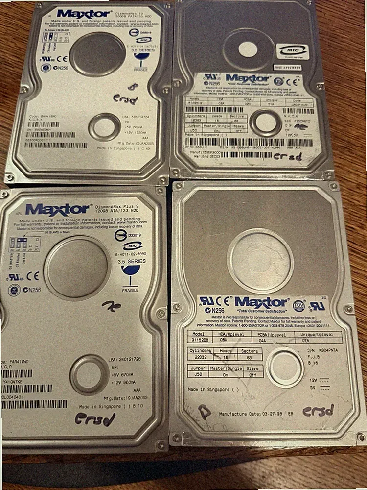4 IDE/PATA hard drives 3.5