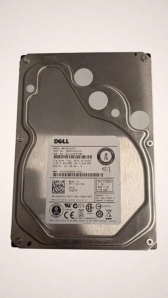 Dell MG03SCA200 2TB 7.2K RPM SAS 6Gb/s 3.5'' Internal Hard Drive - 829T8