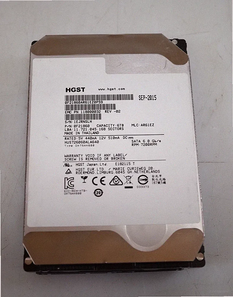 HGST Ultrastar He6 HUS726060ALA640 6TB 3.5" 7200 RPM SATA Hard Drive