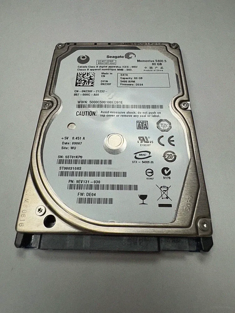HITACHI 80 GB 5400 RPM SATA 2.5" (HTS541680J9SA00) Internal Hard Drive HDD FS!