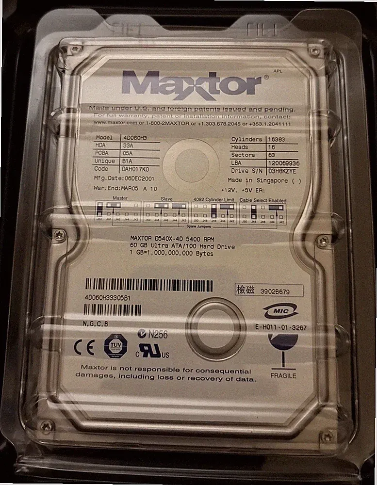 Maxtor 60GB IDE/ATA-5 5400RPM 2MB - 4D060H3 470037-364