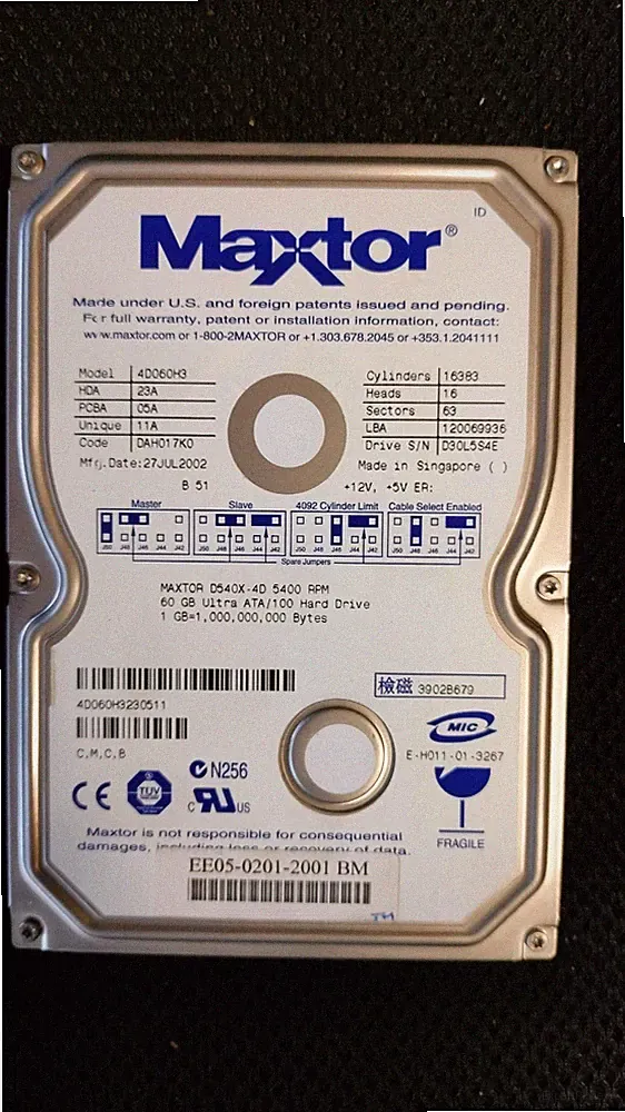Maxtor 60GB IDE/ATA-5 5400RPM 2MB ~ 4D060H3 470037-364