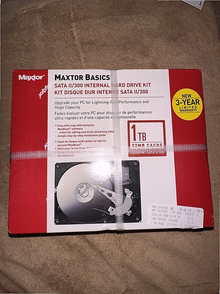 Maxtor Basic SATA II /300 Internal Hard Drive 32 MB Cache 7200 RPM 1TB NEW