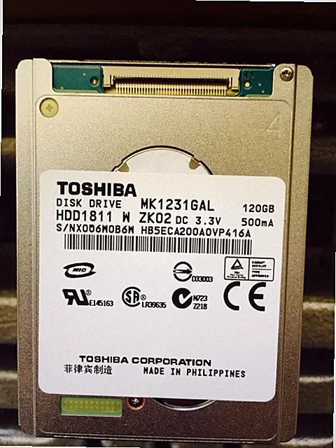 *New* Toshiba (MK1231GAL) 120GB, 4200RPM, 1.8" Internal Hard Drive