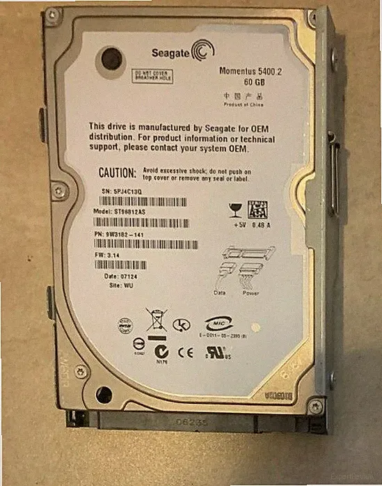 Playstation 3 PS3 Seagate 60gb Replacement Internal Hard Drive Momentus 5400.2