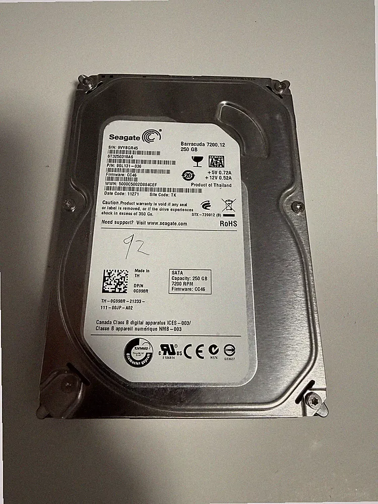 Seagate Barracuda 250GB 7200 RPM 3.5" Internal Hard Drive HDD ST3250318AS 92%