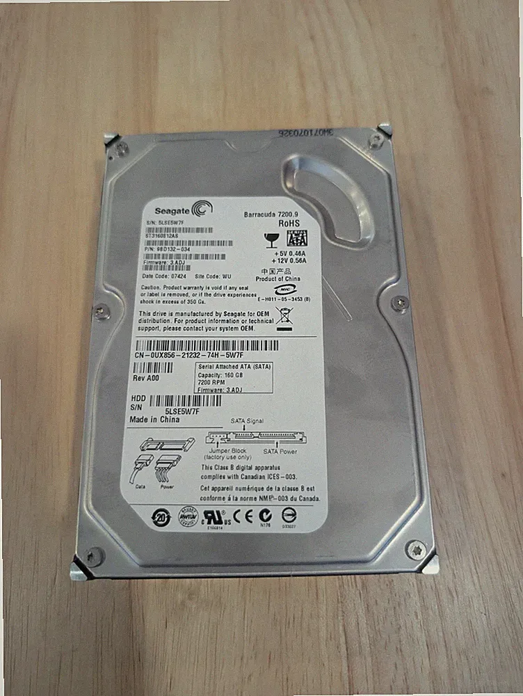 Seagate Barracuda 7200.9 160GB IDE 3.5” Hard Drive – ST3160812A