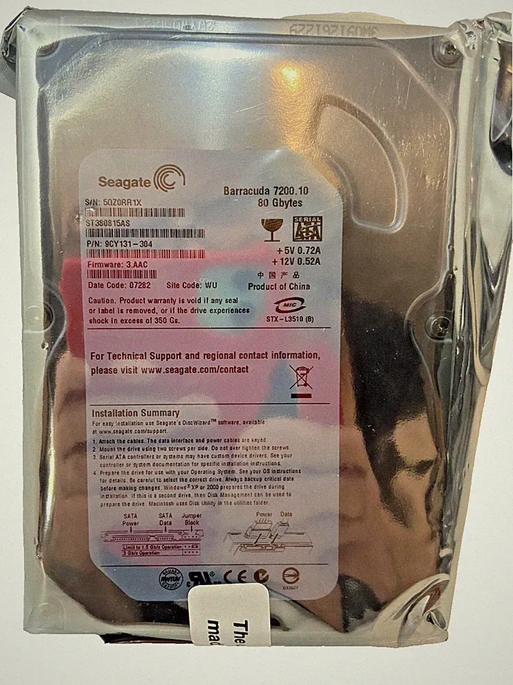 Seagate Barracuda Model 7200.10 Internal Hard Drive 80GB New Vintage
