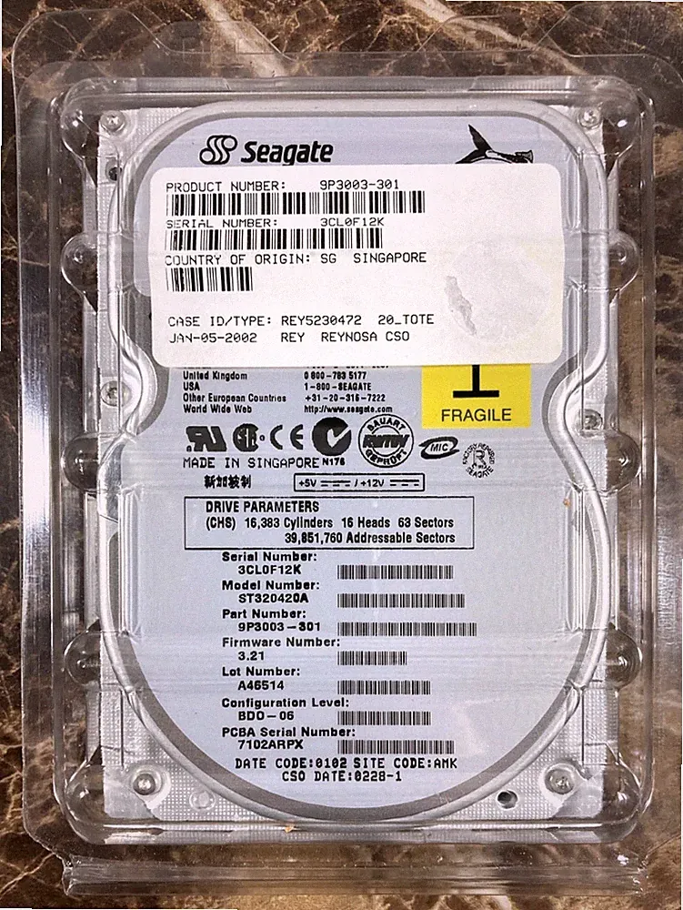 Seagate Sun Barracuda Ultra ATA II 20.4 GB Internal Hard Drive ST320420A 2002