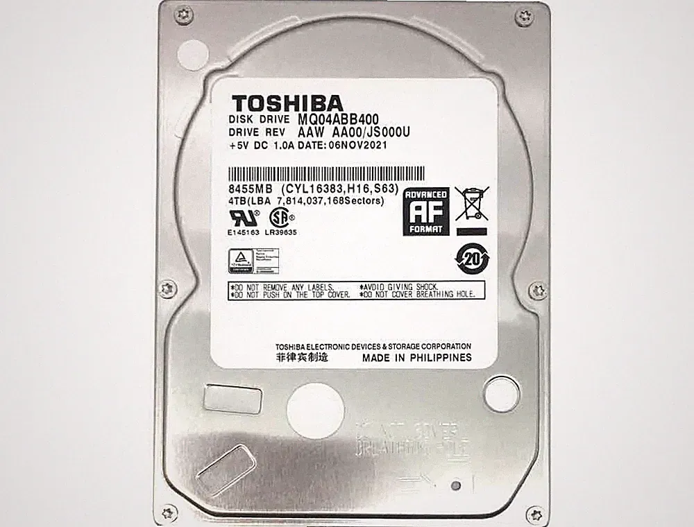 TOSHIBA 4TB MQ04ABB400 5400RPM 16MB (15mm) 2.5" SATA 6.0Gb/s Internal Hard Drive