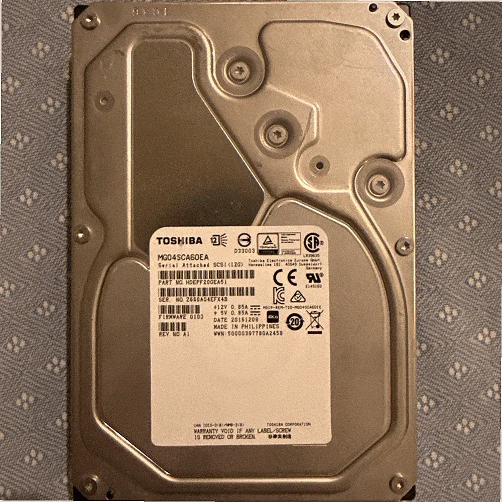 Toshiba MG04SCA60EA 6TB 7200 RPM 128MB Cache SAS 12GB/s 3.5" Internal Hard Drive