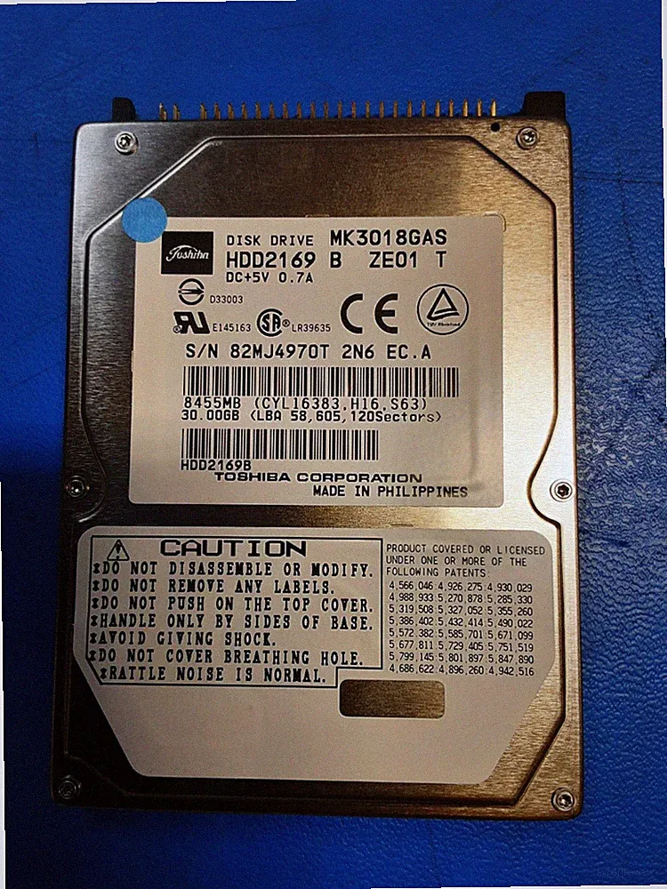 Toshiba MK3018GAS HDD2169 HDD2169B 30GB 2.5" IDE ATA-5 9.5mm Laptop Hard Drive