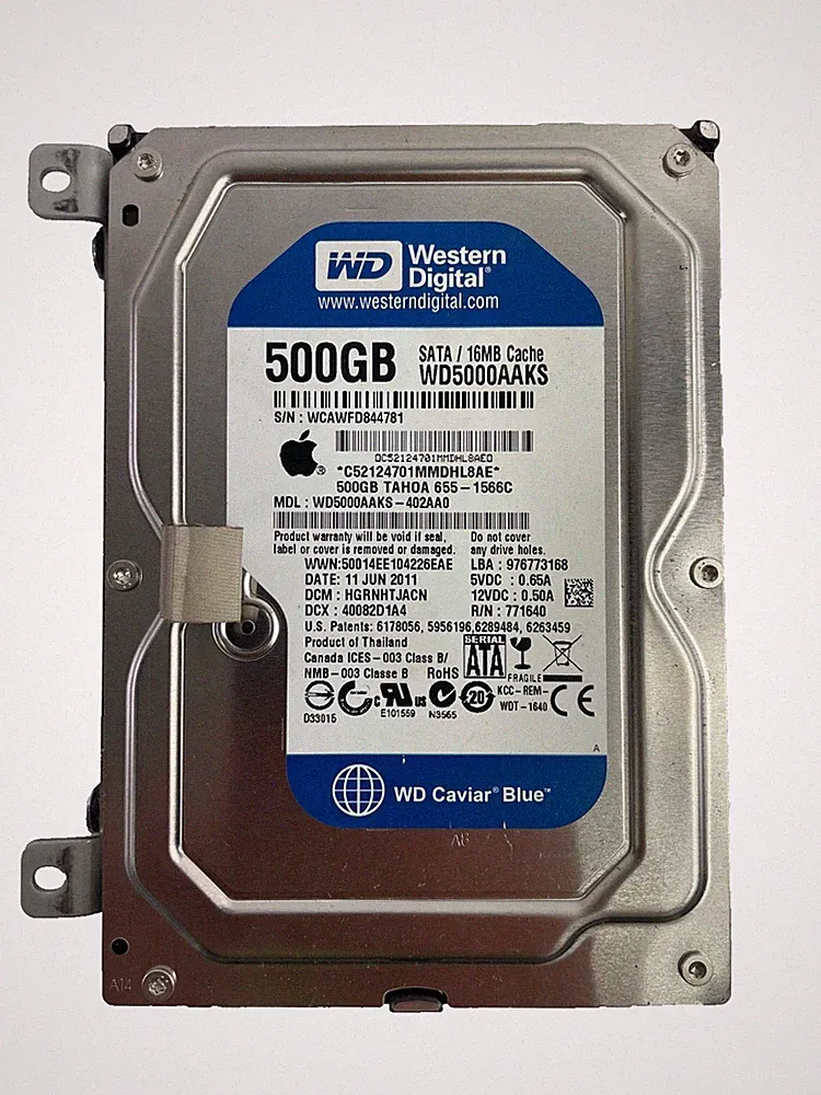 Western Digital 500GB 16 MB Cache 7200RPM SATA WD5000AAKS Internal Hard Drive