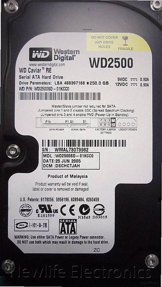 Western Digital Caviar 250GB 7,200 RPM 3.5 in. SATA HDD WD2500SD-01KCC0
