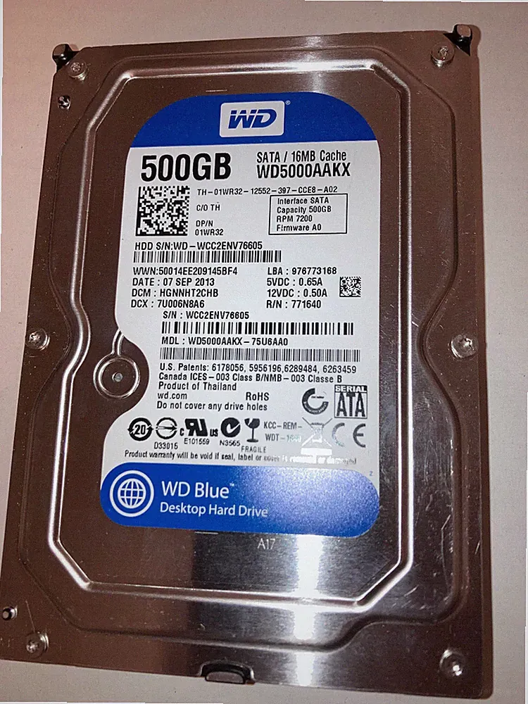 Western Digital Internal Hard Drive WD5000AAKX 500GB 7200 RPM 16MB Blue 3.5" HDD