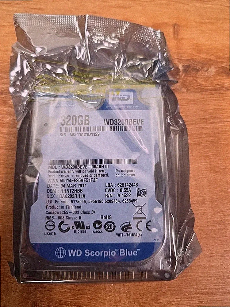 Western Digital Scorpio Blue 320GB Internal 5400RPM 2.5" (WD3200BEVE) HDD